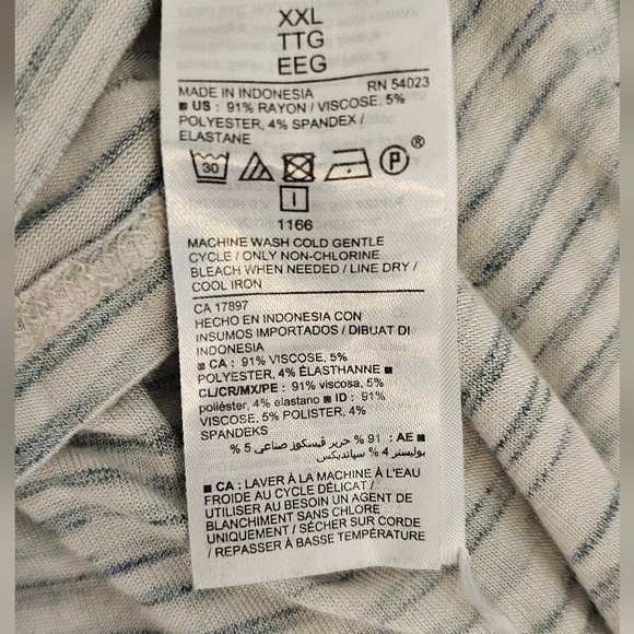 Old Navy Women's Tank Top XXL Gray & Blue Pin Stripped Active Wear - Picture 5 of 5